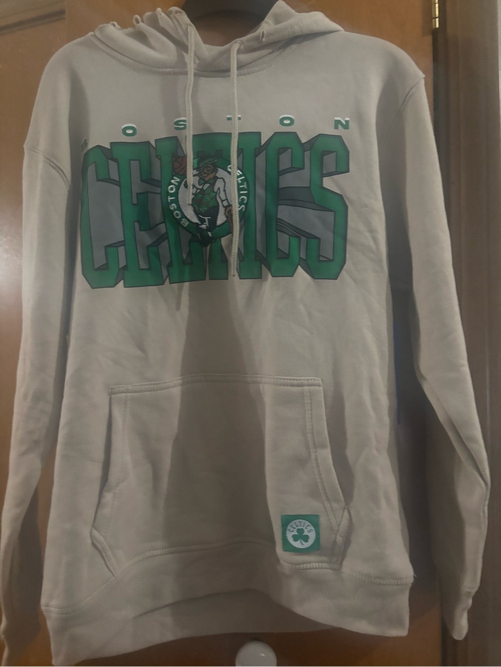 NBA Boston Celtics Gray Hoodie with Green Logo